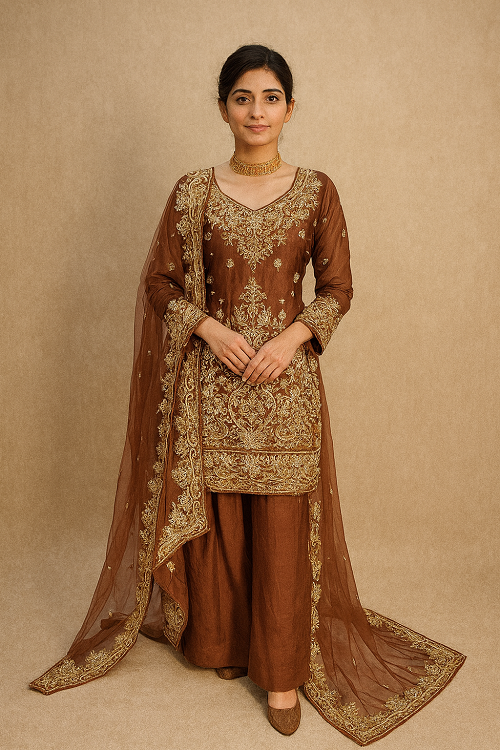 Brown Punjabi suit